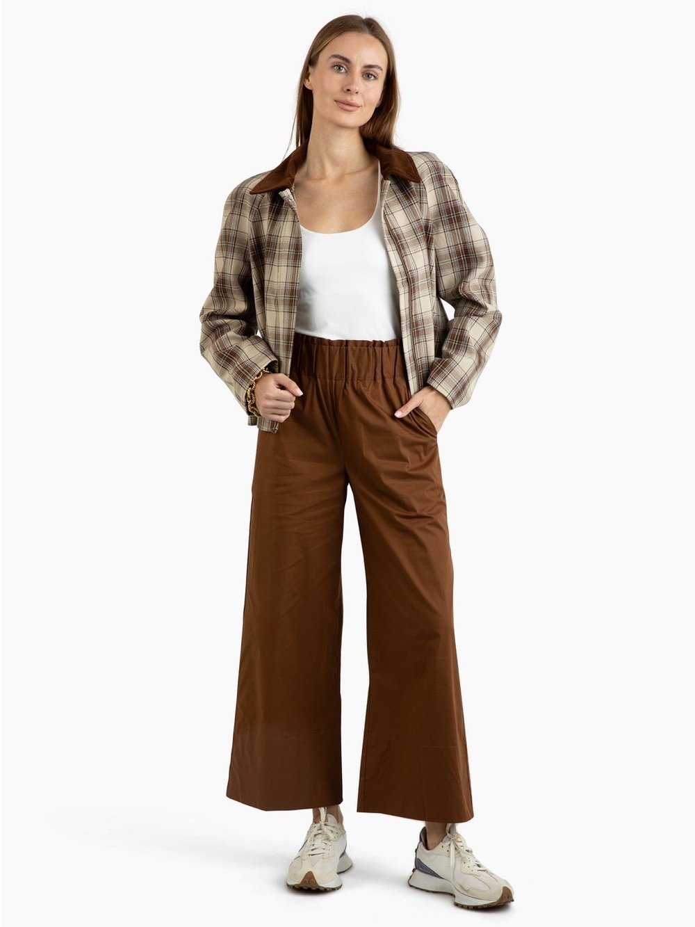Quiet Culture Take Pause Wide Leg High Waist Pants Tudor Brown Size Small